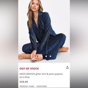 NEW ASOS blue two piece set